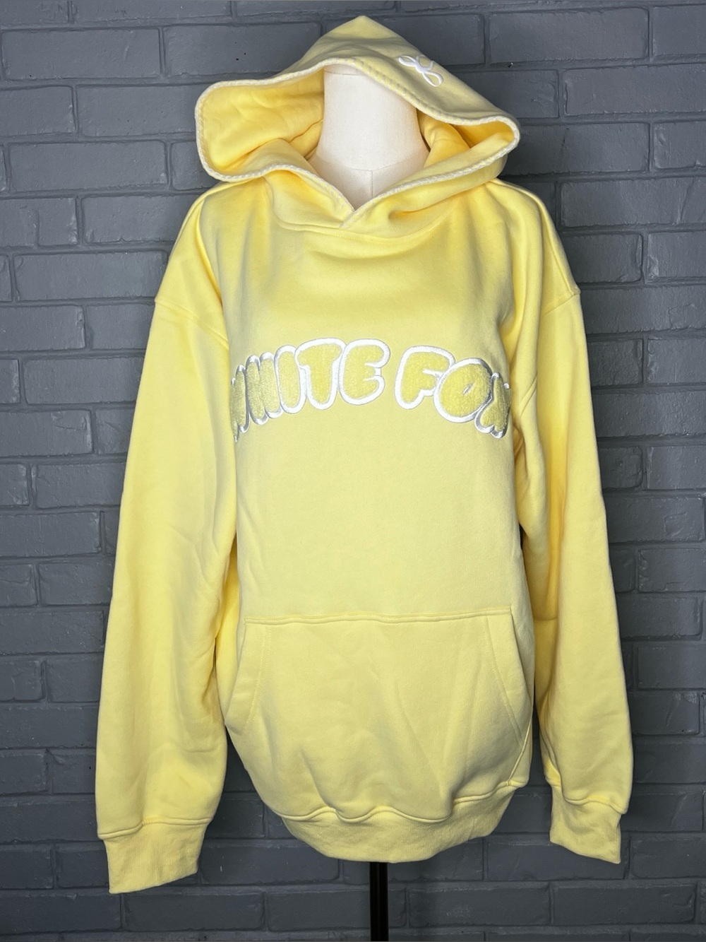 NWT! White Fox Vol. 1 Front Graphic Oversized Hoodie Lemon Size L/XL